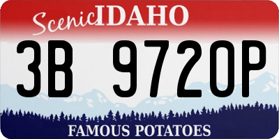 ID license plate 3B9720P