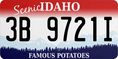 ID license plate 3B9721I