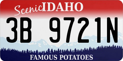 ID license plate 3B9721N