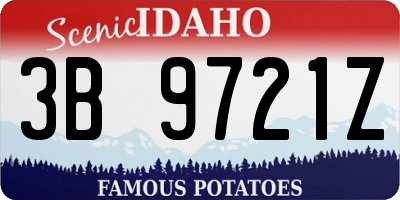 ID license plate 3B9721Z