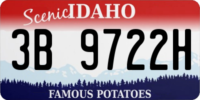 ID license plate 3B9722H