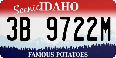 ID license plate 3B9722M