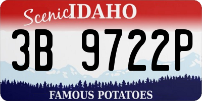 ID license plate 3B9722P