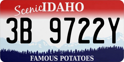 ID license plate 3B9722Y