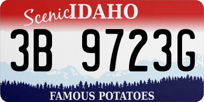 ID license plate 3B9723G