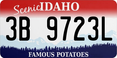 ID license plate 3B9723L