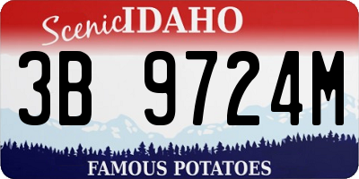 ID license plate 3B9724M