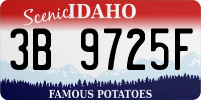 ID license plate 3B9725F