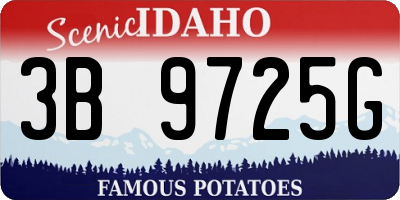 ID license plate 3B9725G
