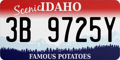 ID license plate 3B9725Y