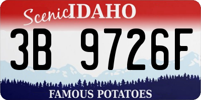 ID license plate 3B9726F