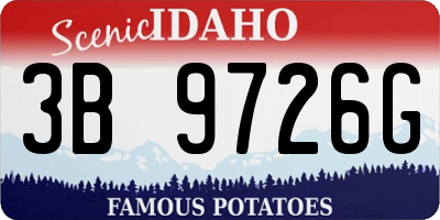 ID license plate 3B9726G