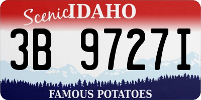 ID license plate 3B9727I