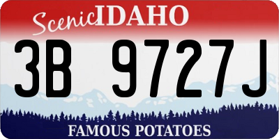 ID license plate 3B9727J