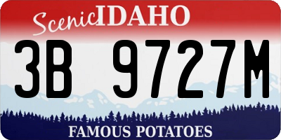 ID license plate 3B9727M