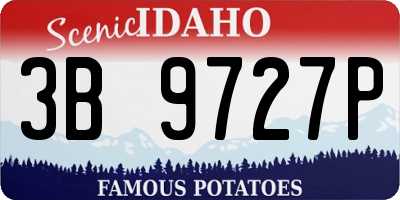 ID license plate 3B9727P