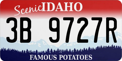 ID license plate 3B9727R