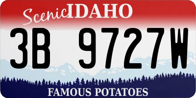 ID license plate 3B9727W