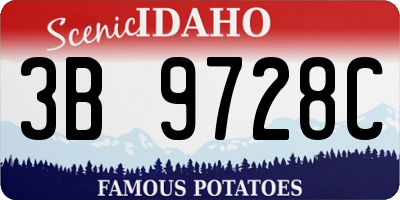 ID license plate 3B9728C