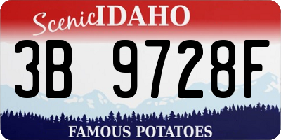 ID license plate 3B9728F