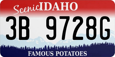 ID license plate 3B9728G