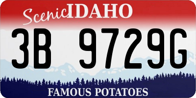 ID license plate 3B9729G