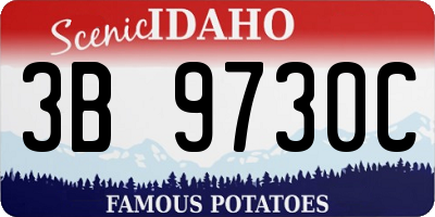 ID license plate 3B9730C