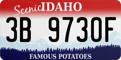 ID license plate 3B9730F