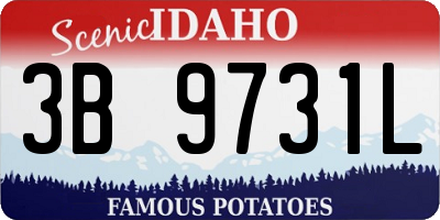 ID license plate 3B9731L