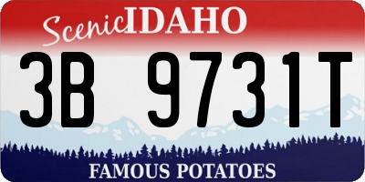 ID license plate 3B9731T