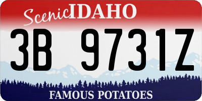 ID license plate 3B9731Z