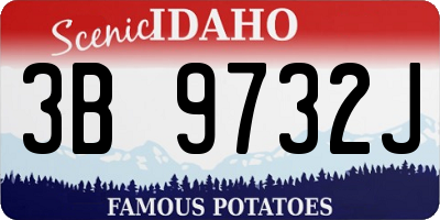 ID license plate 3B9732J
