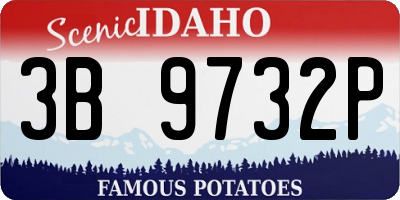 ID license plate 3B9732P