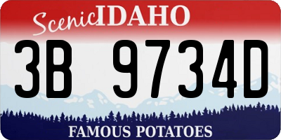 ID license plate 3B9734D