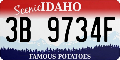 ID license plate 3B9734F
