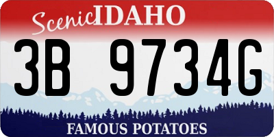 ID license plate 3B9734G