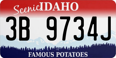 ID license plate 3B9734J