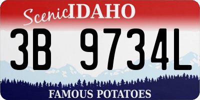 ID license plate 3B9734L