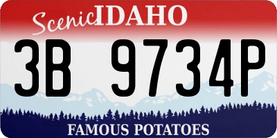 ID license plate 3B9734P