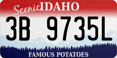 ID license plate 3B9735L