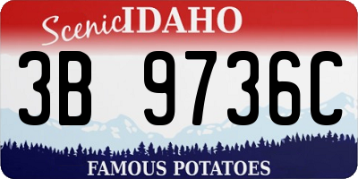 ID license plate 3B9736C
