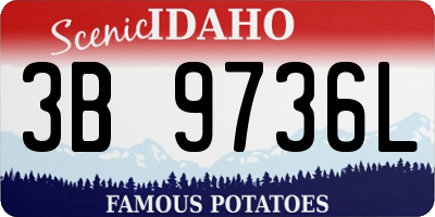 ID license plate 3B9736L