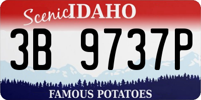 ID license plate 3B9737P