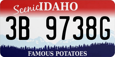 ID license plate 3B9738G