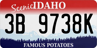 ID license plate 3B9738K