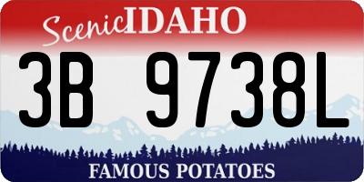 ID license plate 3B9738L
