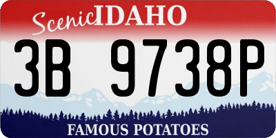 ID license plate 3B9738P