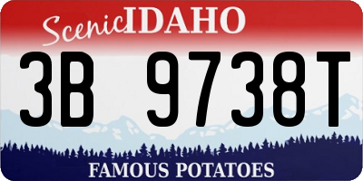 ID license plate 3B9738T