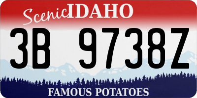 ID license plate 3B9738Z