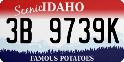 ID license plate 3B9739K